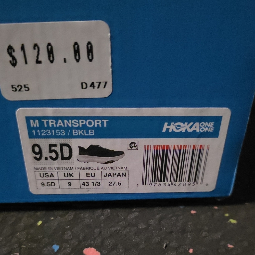 NEW Hoka Men's Transport Black Running Shoes - Picture 9 of 9